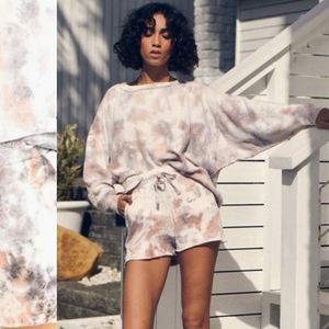 Free people nwt Kelly Tie Dye Washed Long Sleeve 2-Piece Set Large